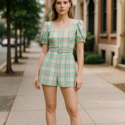 BENNETT PLAID ROMPER