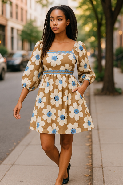 LOGAN FLORAL PRINT BABYDOLL DRESS
