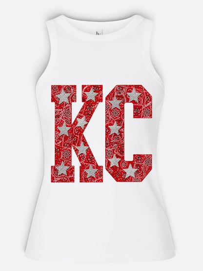 KC Bandana fitted tank top