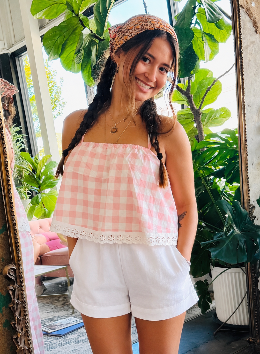 Sweet Magnolia Gingham Set