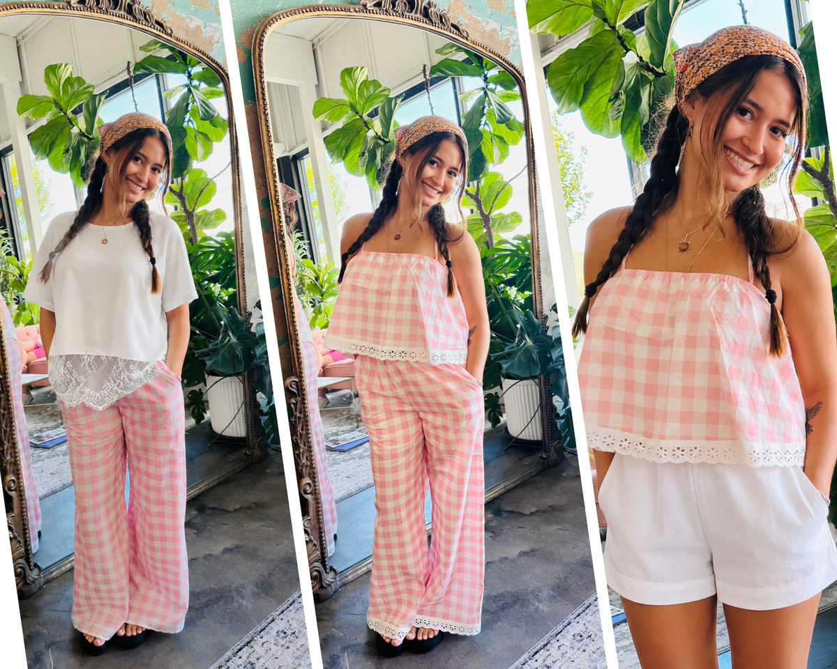 Sweet Magnolia Gingham Set