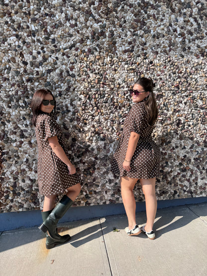 Espresso Yourself Polka Dot Dress