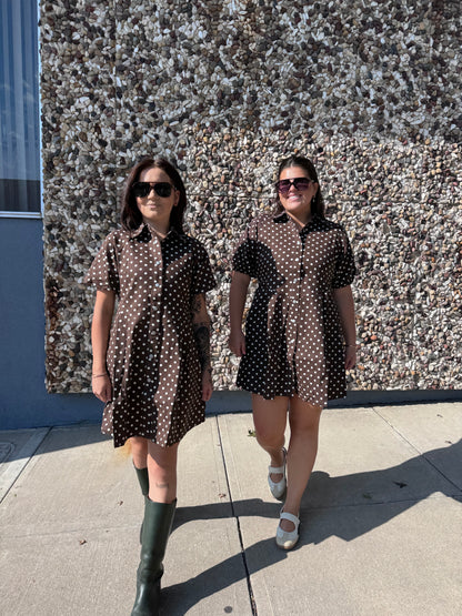 Espresso Yourself Polka Dot Dress