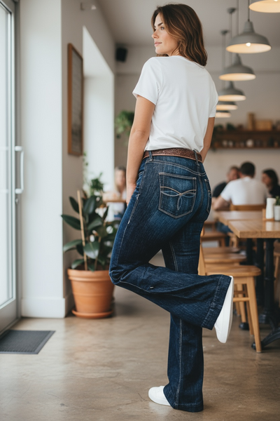 Western Stitch Patched Pocket Bootcut Jeans
