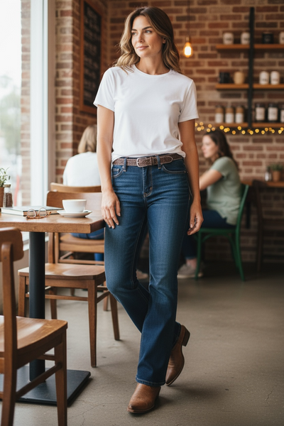 Western Stitch Patched Pocket Bootcut Jeans