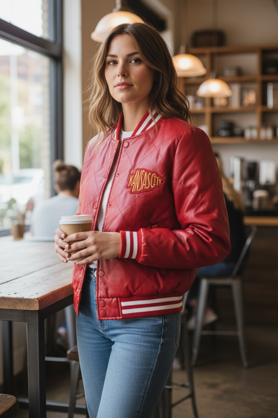 Kansas City Quilted Bomber Jacket
