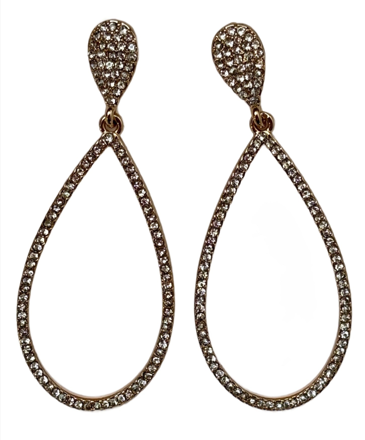 Pave Stone Teardrop Earrings