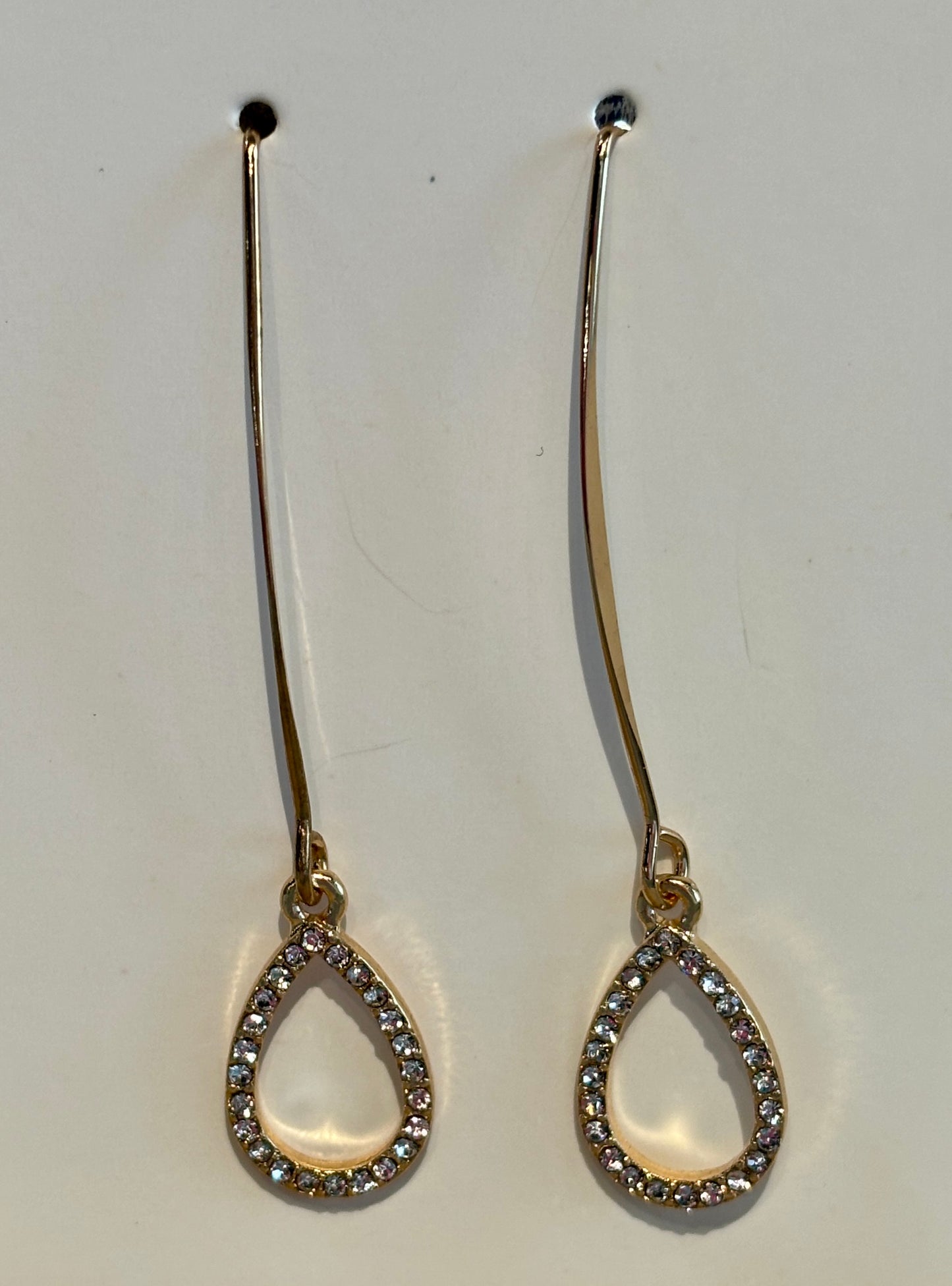 Clear Stone Teardrop Earrings