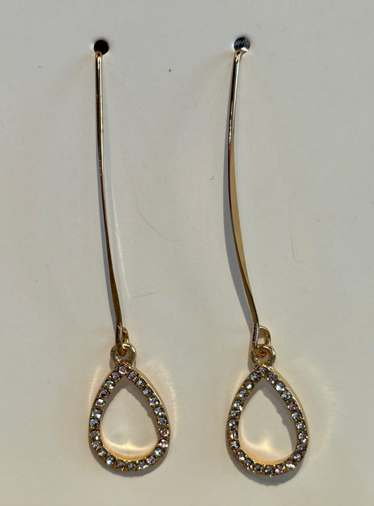 Clear Stone Teardrop Earrings
