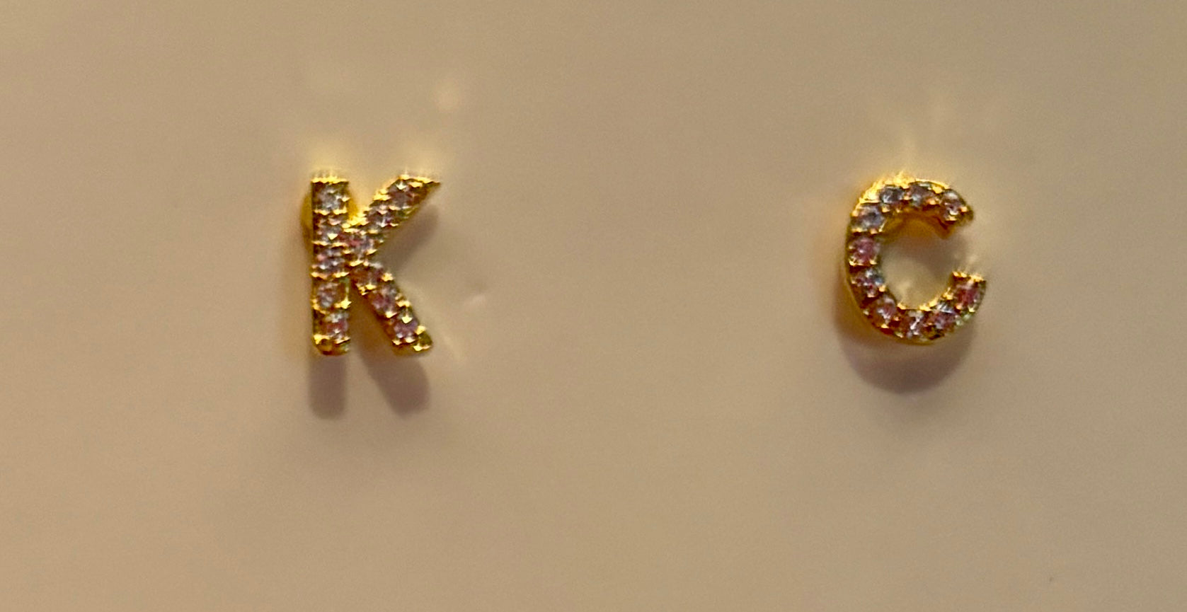 Gold KC Rhinestone Earrings