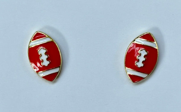 Football Enamel Earrings