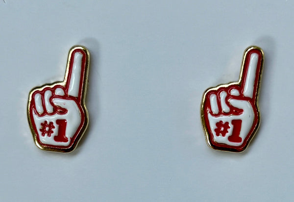 Football Enamel Earrings