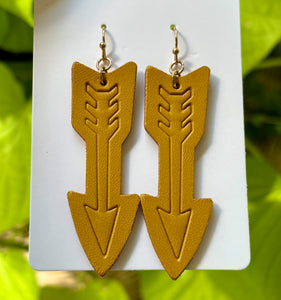 Faux Leather Arrow Earrings