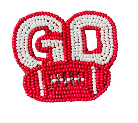 GO Football Beaded Pin