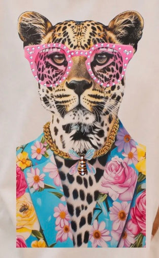Leopard in Floral Suit Tee