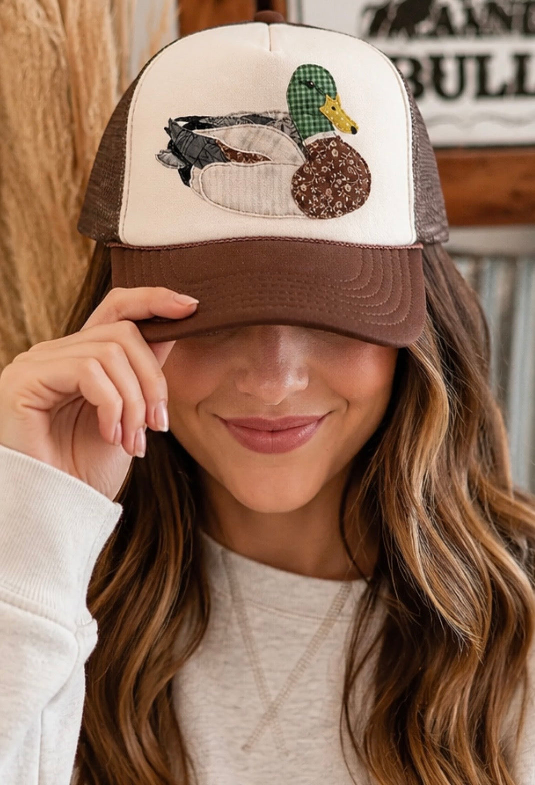 Granny's Faux Patchwork Mallard Trucker Hat