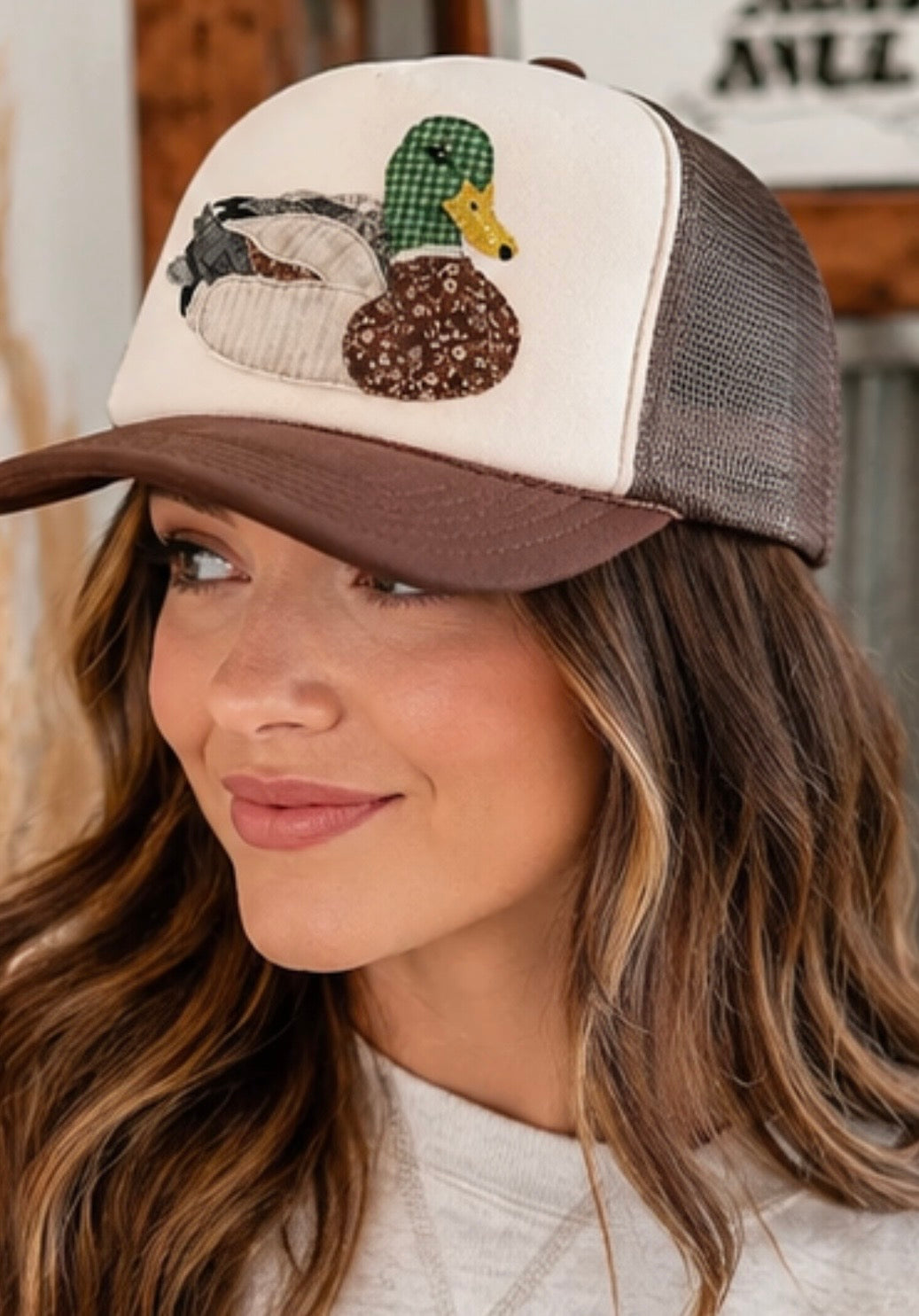 Granny's Faux Patchwork Mallard Trucker Hat