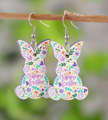 Happy Easter Bunny Earrings