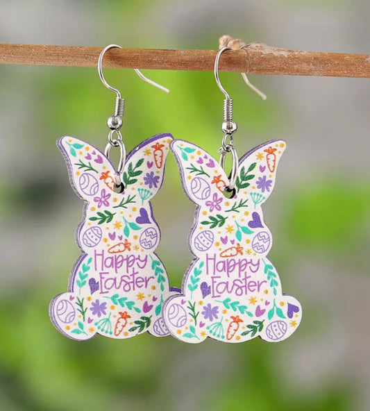 Happy Easter Bunny Earrings