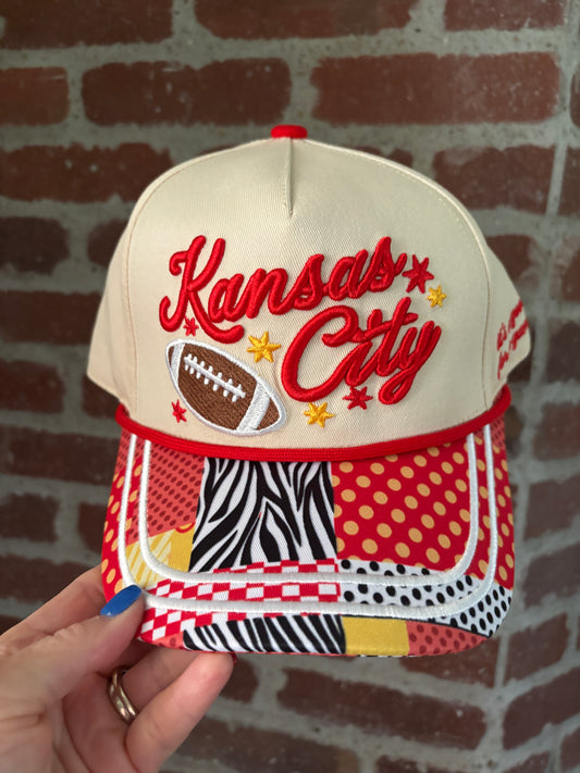 Kansas City Football Patchwork Trucker Hat