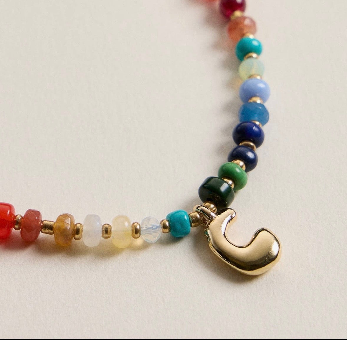 Beaded Initial Necklace