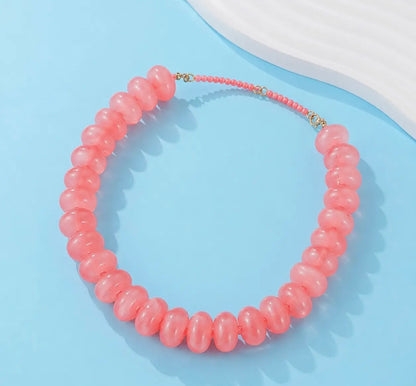 Chunky Beaded Natural Swirl Statement Necklace
