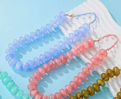 Chunky Beaded Natural Swirl Statement Necklace