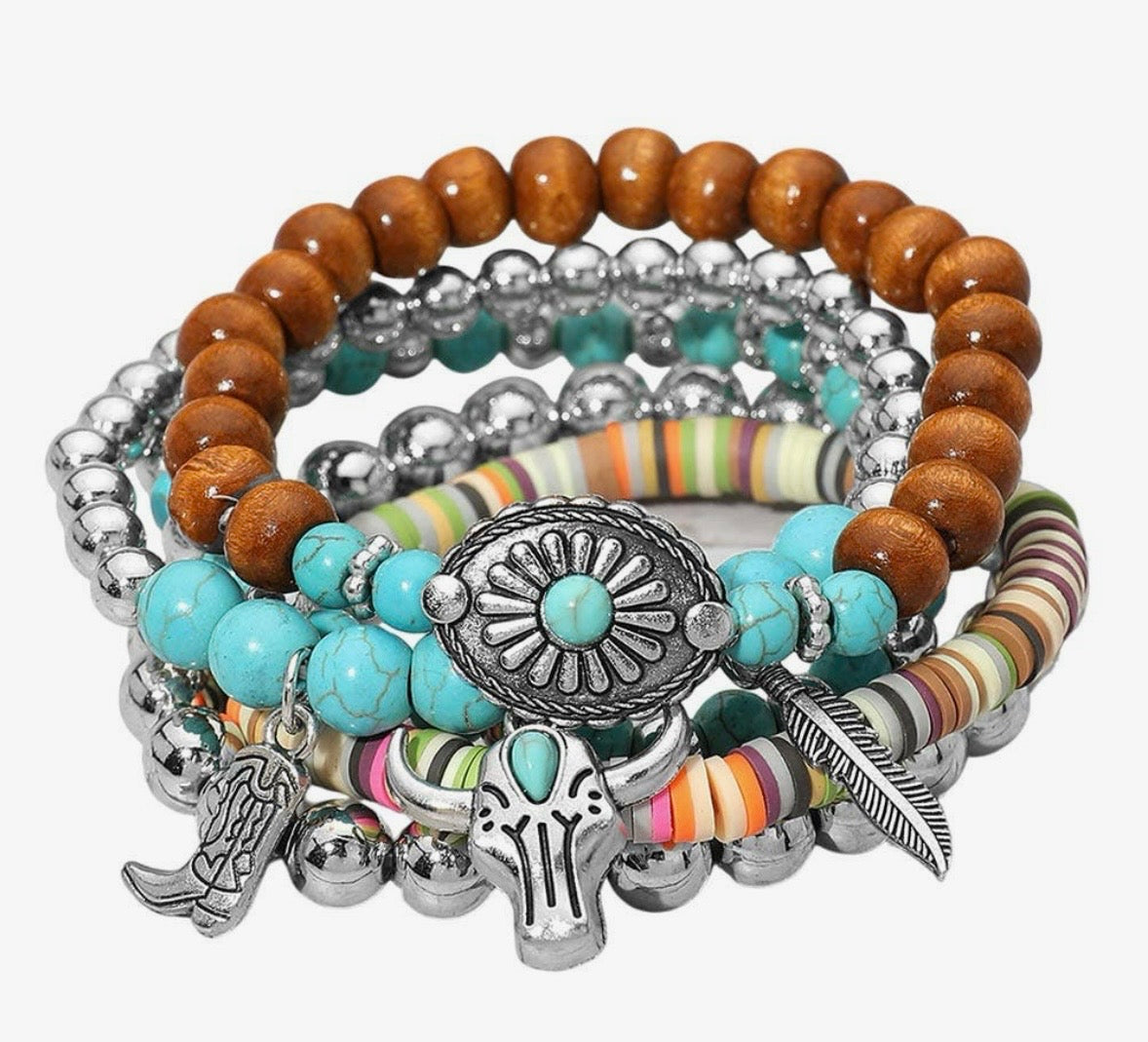 Boho Western Stretch Bracelet Set
