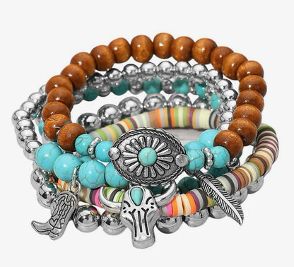 Boho Western Stretch Bracelet Set