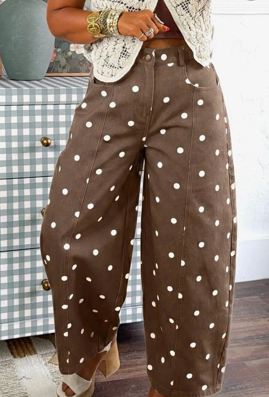 Chocolate Sprinkle Barrel Jeans