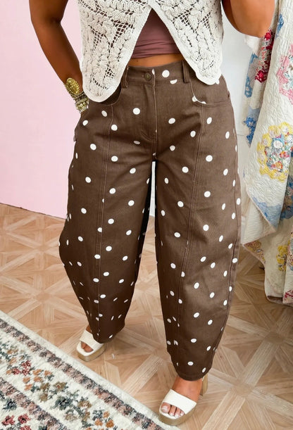 Chocolate Sprinkle Barrel Jeans