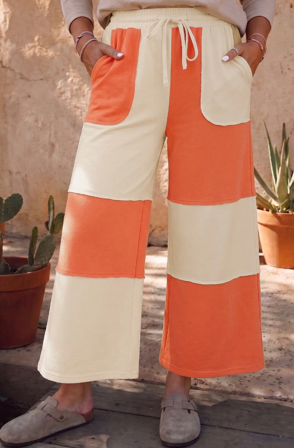 Creamsicle Colorblock Wide Leg Pants