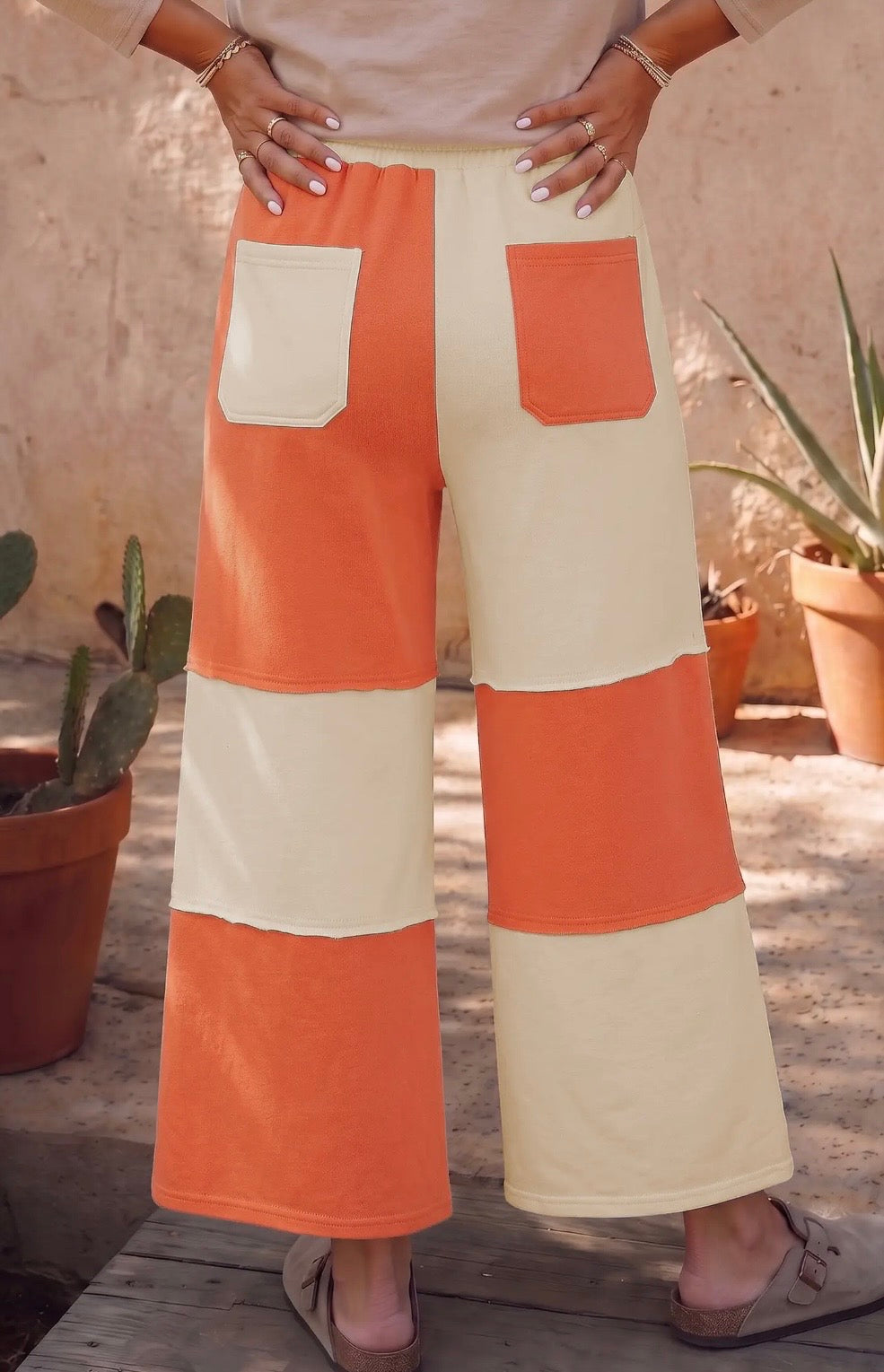 Creamsicle Colorblock Wide Leg Pants