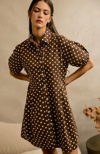 Espresso Yourself Polka Dot Dress
