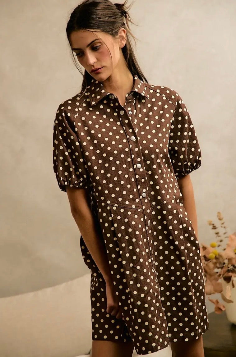 Espresso Yourself Polka Dot Dress
