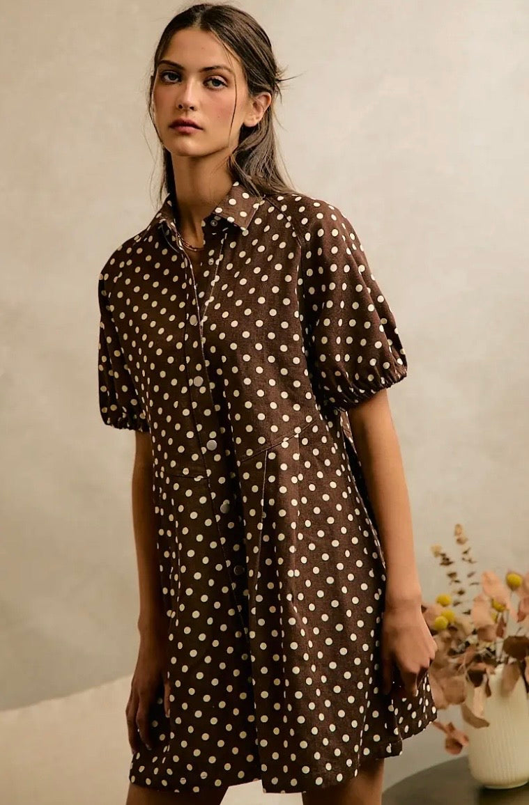 Espresso Yourself Polka Dot Dress