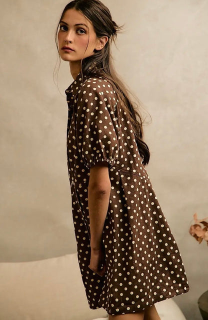 Espresso Yourself Polka Dot Dress
