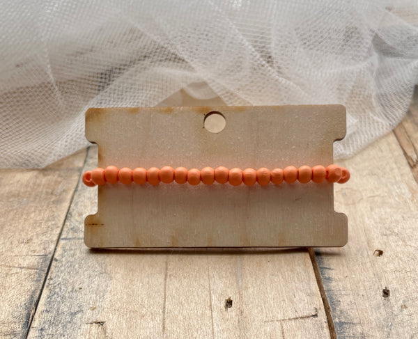 orange wood bead stretch bracelet