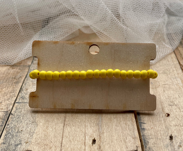 yellow wood bead stretch bracelet