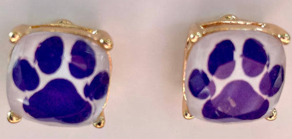 Purple Paw Earrings