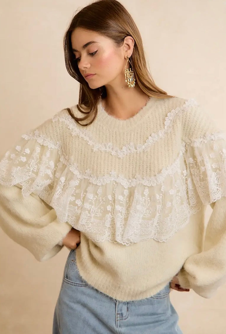 Love at First Lace Sweater