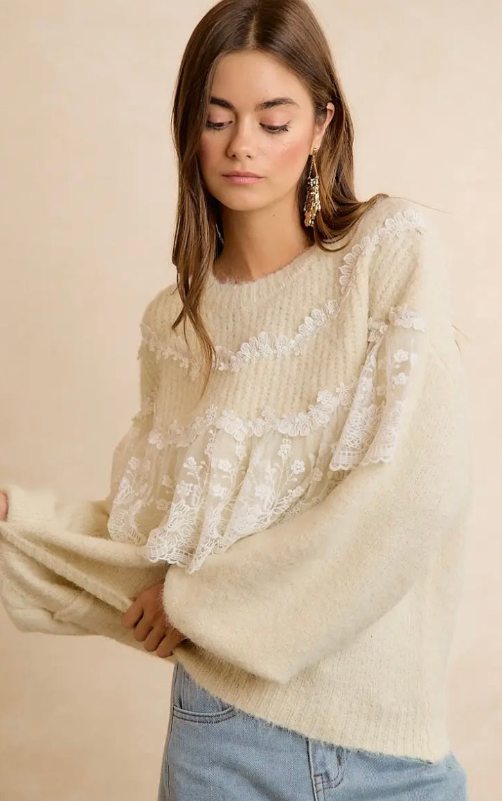 Love at First Lace Sweater