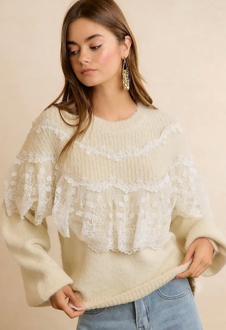 Love at First Lace Sweater