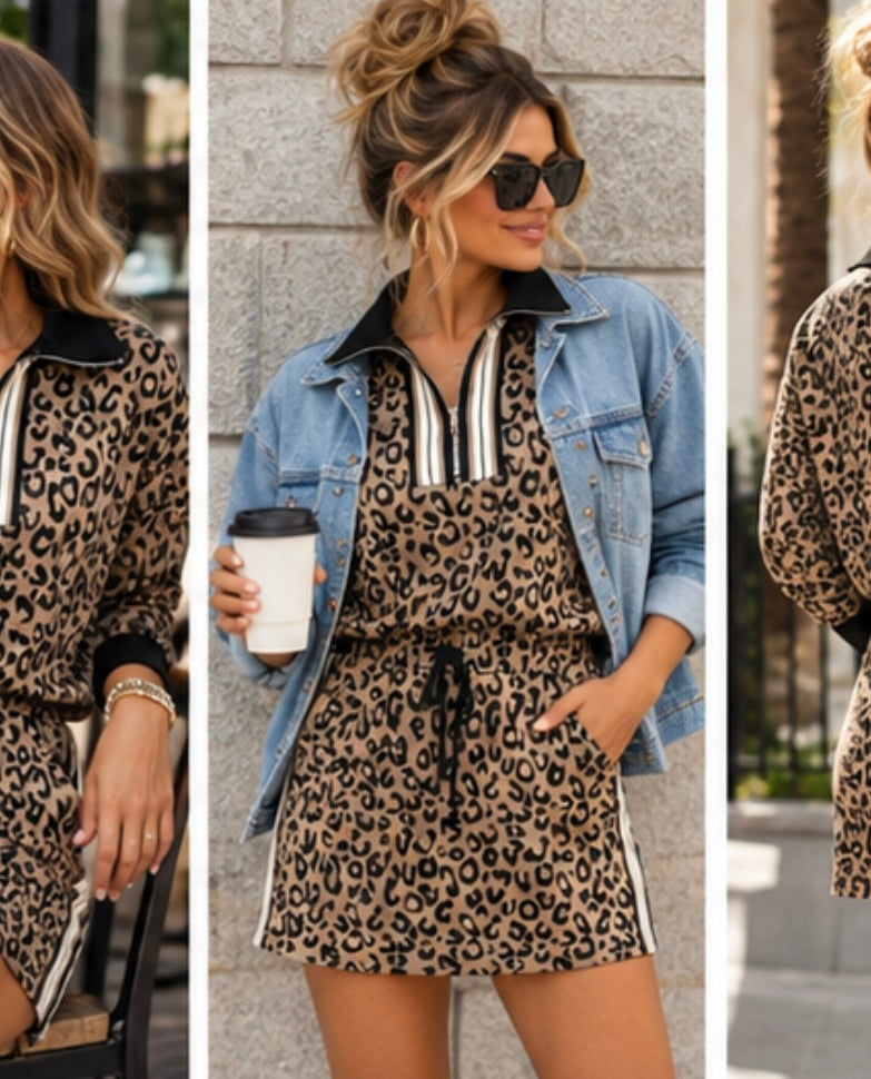 Morgan Leopard Mini Skirt Set