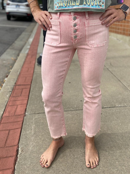 ASTONISH MID RISE CROP FLARE JEANS