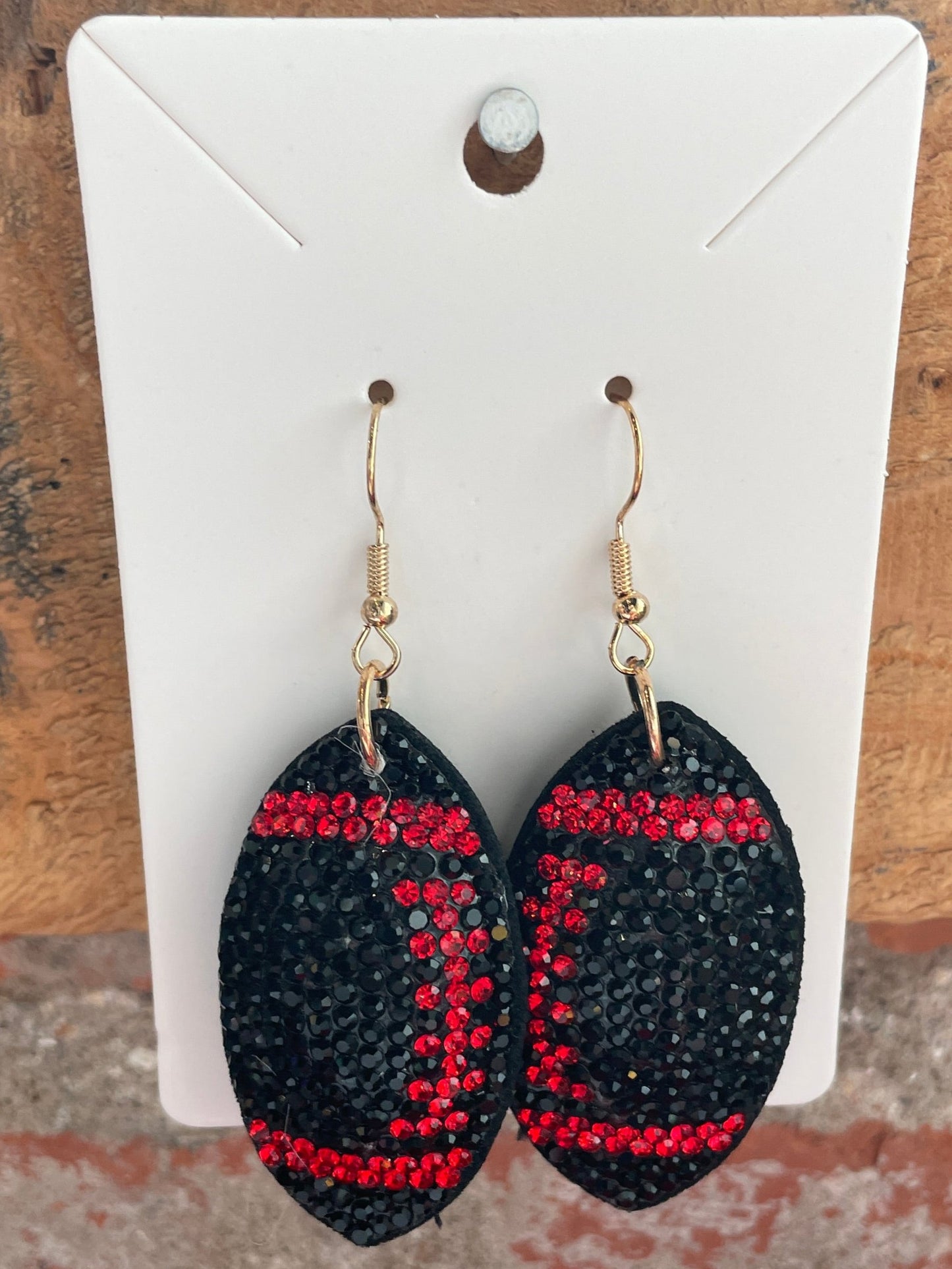 Bling Football Earrings