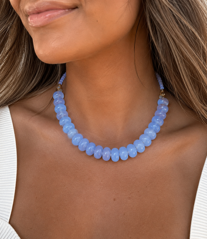 Chunky Beaded Natural Swirl Statement Necklace