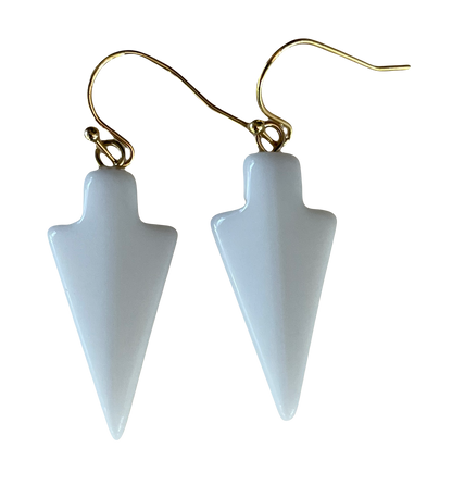 White Arrowhead Earrings