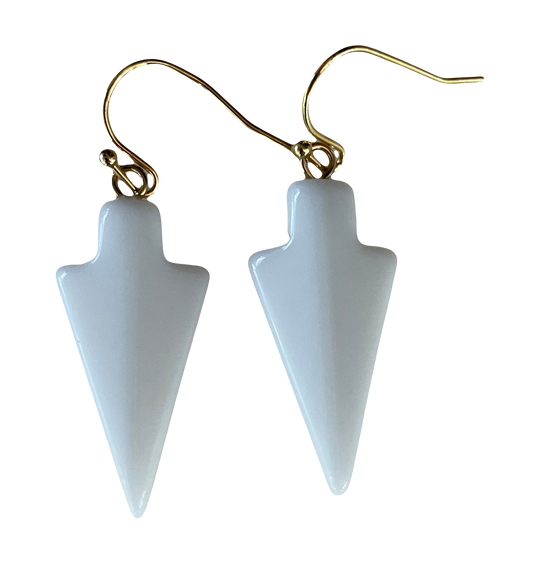 White Arrowhead Earrings