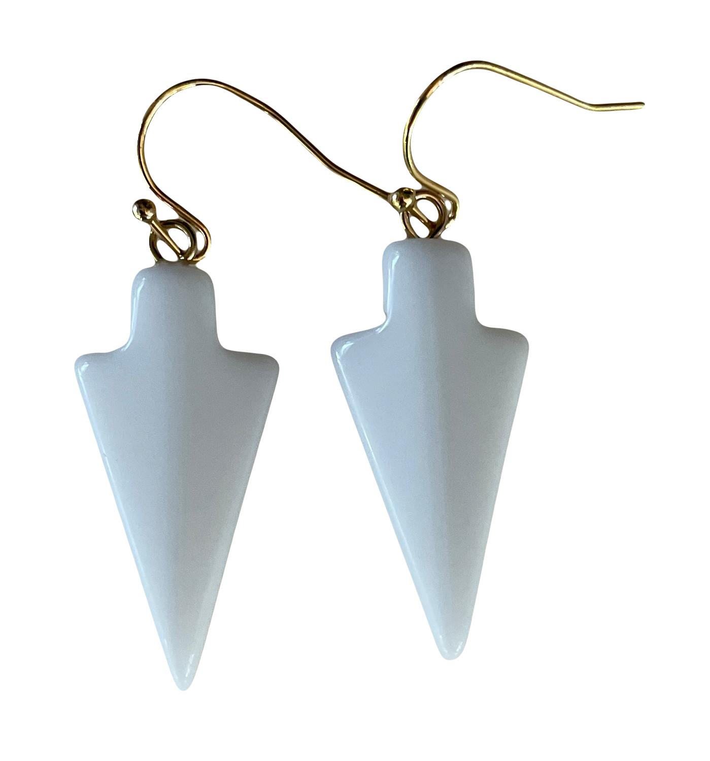 White Arrowhead Earrings
